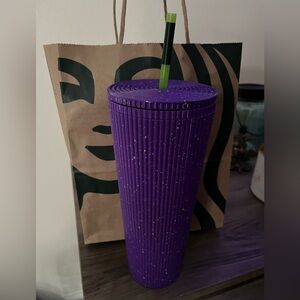 🎃Starbucks Halloween Glow In The Dark Purple Splatter 24oz Tumbler BRAND New
